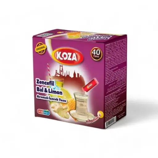Zencefil, Bal ve Limon Aromalı İçecek Tozu 40 Adet – Koza